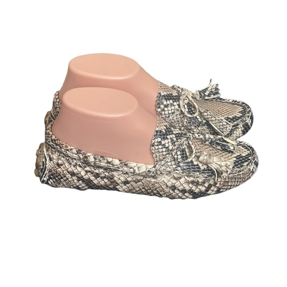 Coach Nadia Driving Mocs Bow Tassel
Loafers Snake Print Leather Shoe Flats 5.5B - Picture 3 of 16